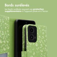 imoshion Étui de télephone portefeuille Design Motorola Moto G34 - Green Flowers