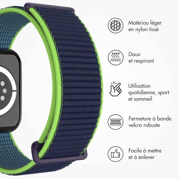 imoshion Bracelet en nylon Apple Watch Series 1 t/m 9 / SE (38/40/41 mm) | Series 10 / 11 (42 mm) - Lime