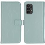 Selencia Étui de téléphone portefeuille en cuir véritable Samsung Galaxy A13 (4G) - Air Blue