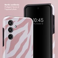 Selencia Coque arrière Vivid Tough Samsung Galaxy A35 - Colorful Zebra Old Pink