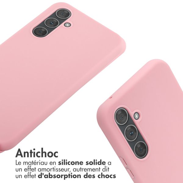 imoshion Coque en silicone avec cordon Samsung Galaxy A54 (5G) - Rose