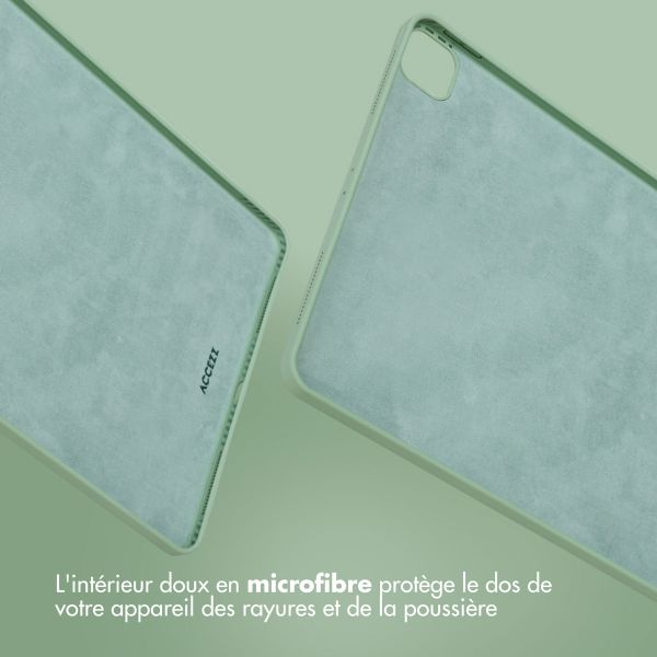 Accezz Coque Liquid Silicone avec porte-stylet Apple iPad Pro 12.9 (2022) / Pro 12.9 (2021) / Pro 12.9 (2020) - Vert clair