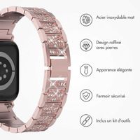 Selencia Bracelet à maillons scintillants Apple Watch Series 1 á 9 / SE (38/40/41 mm) | Series 10 (42 mm) - Rose