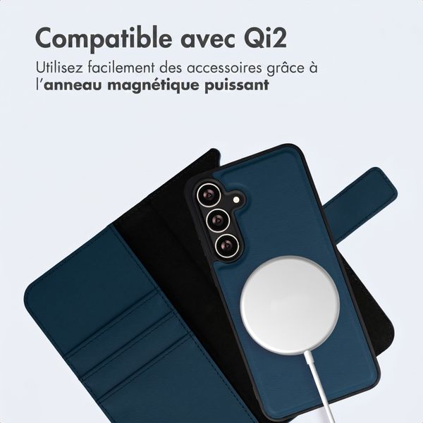 imoshion Étui portefeuille luxe 2-en-1 amovible Samsung Galaxy S24 FE - Bleu