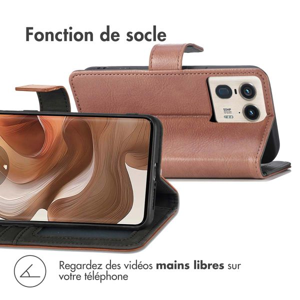 imoshion Étui de télephone portefeuille Motorola Edge 50 Ultra - Marron