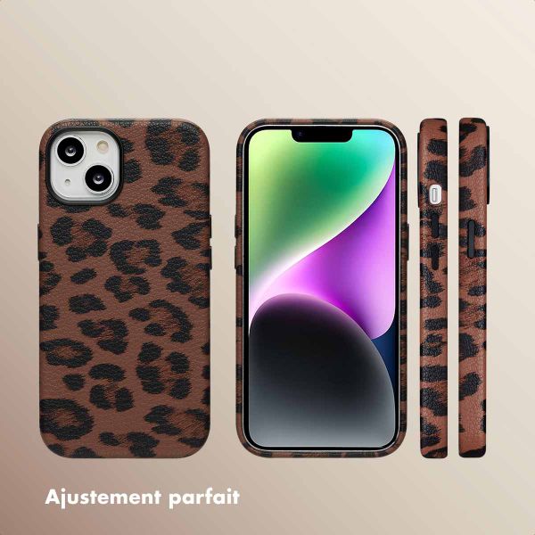 Selencia Coque Sabi imprimé panthère avec MagSafe Apple iPhone 14 - Mocha Brown