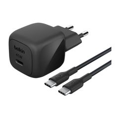 Belkin Chargeur USB-C compact BoostCharge 25W avec câble USB-C vers USB-C - 1 mètre - Noir