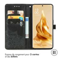 imoshion Etui de téléphone portefeuille Mandala Oppo Reno 9 / Reno 9 Pro (5G) - Noir