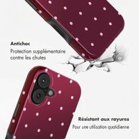 Selencia Coque arrière Vivid avec MagSafe Apple iPhone 16 - Happy Dots Burgundy