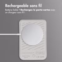 Accezz Porte-cartes en cuir magnétique - Compatible avec Apple Find My - Light Grey