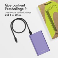 imoshion Ultra Series Aluminium | Batterie externe 20.000 mAh - Charge rapide jusqu'à 33 watts - Tropical Violet