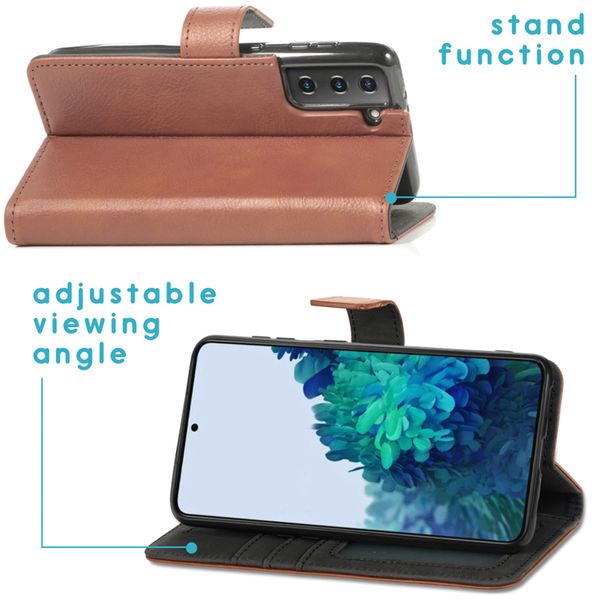 imoshion Étui de télephone portefeuille de luxe Samsung Galaxy S21 - Marron