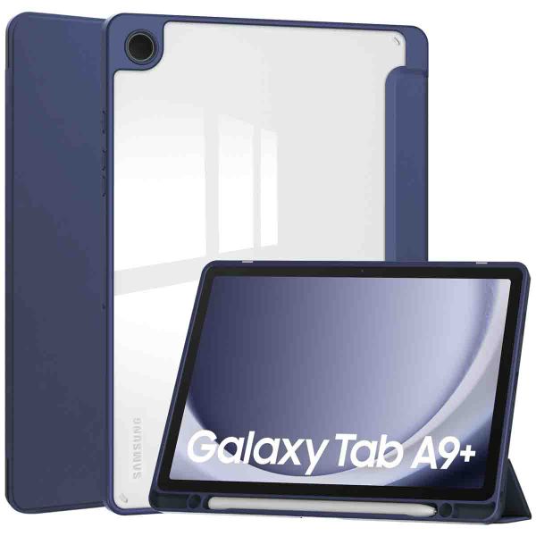 imoshion Coque tablette rigide Trifold Samsung Galaxy Tab A9 Plus - Bleu foncé