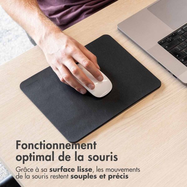 imoshion Tapis de souris - Tapis de souris en similicuir - 21x26 cm - Noir