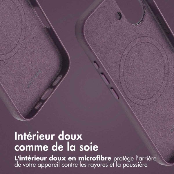 Accezz Coque arrière en cuir avec MagSafe Apple iPhone 16 - Heath Purple