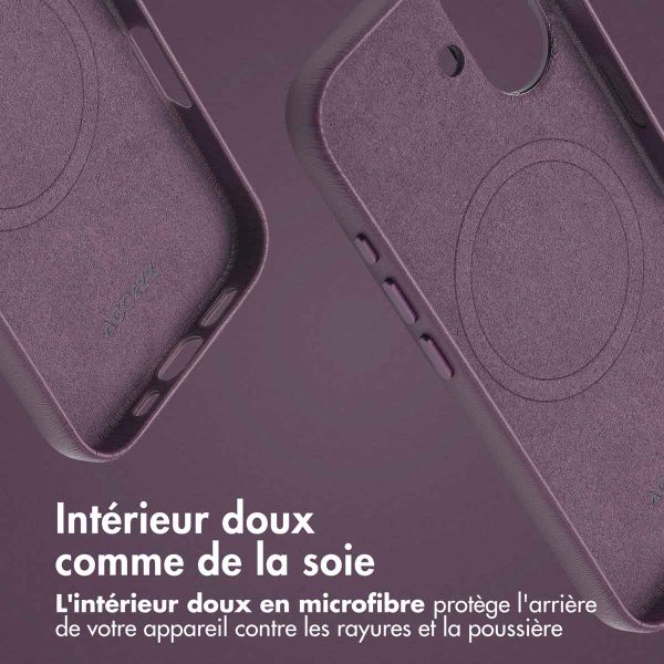 Accezz Coque arrière en cuir avec MagSafe iPhone 16 - Heath Purple