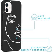 imoshion Coque Design iPhone 12 Mini - Visage abstrait - Blanc