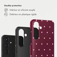 Selencia Coque arrière Vivid Samsung Galaxy S25 - Happy Dots Burgundy