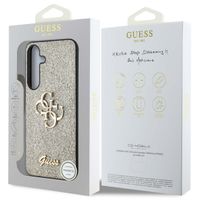 Guess Coque 4G Metal Logo Glitter Samsung Galaxy S25 Plus - Doré