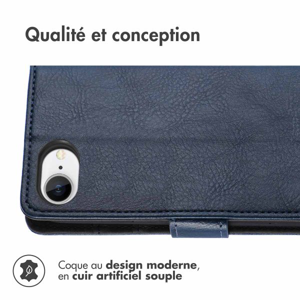 imoshion Étui de téléphone portefeuille Luxe iPhone SE 4 - Bleu foncé