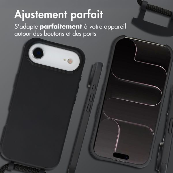 imoshion Coque arrière Color avec cordon amovible et MagSafe Apple iPhone Air - Noir