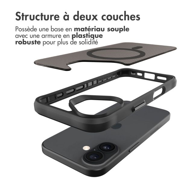 imoshion Rugged Hybrid Carbon Case avec MagSafe Apple iPhone 16 Plus - Noir