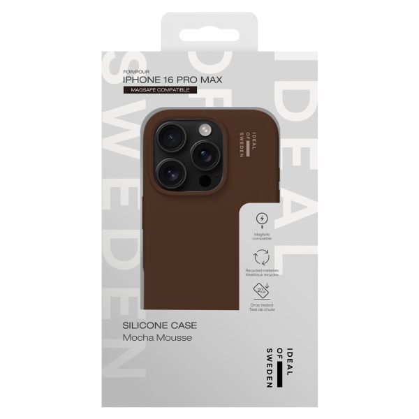 iDeal of Sweden Coque en silicone avec MagSafe Apple iPhone 16 Pro Max - Mocha Mousse