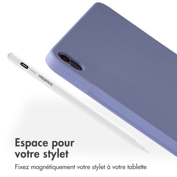 Accezz Coque Liquid Silicone avec porte-stylet Apple iPad Air 11 pouces (2025) M3 / (2024) M2 / Air 5 (2022) / Air 4 (2020) - Lila
