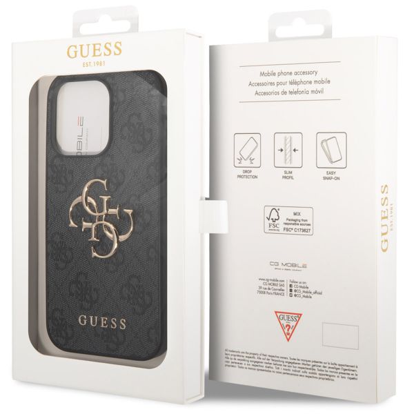 Guess Coque 4G Metal Logo Backcover Apple iPhone 15 Pro - Gris