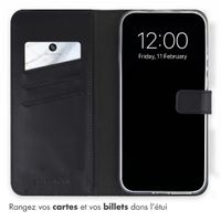 Selencia Étui portefeuille en cuir véritable Xiaomi 17 Ultra - Noir