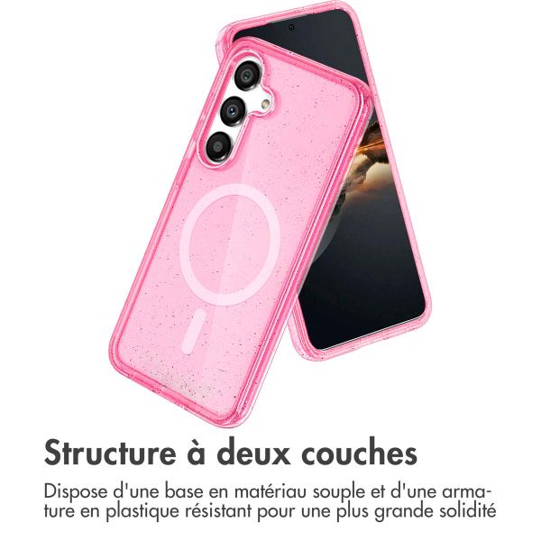 imoshion Coque Pailletée avec MagSafe Samsung Galaxy S25 Plus - Rose