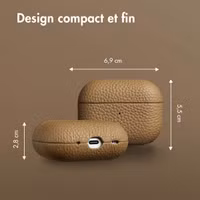 Accezz Coque en Cuir véritable Apple AirPods Pro 2 - Taupe