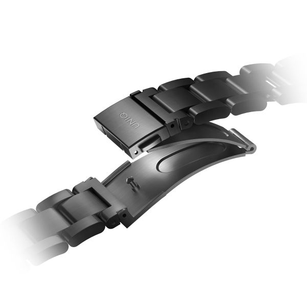 Uniq Bracelet Osta en acier avec maillons auto-ajustables Apple Watch Series 1 t/m 11 / SE / Ultra (44/45/46/49 mm) - Midnight Black