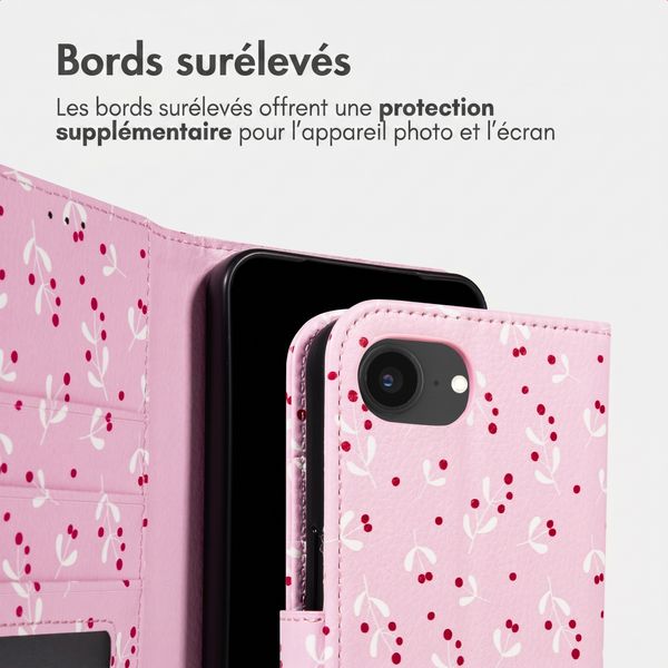imoshion Étui de télephone portefeuille Design Apple iPhone 17e / 16e - Blush Berries
