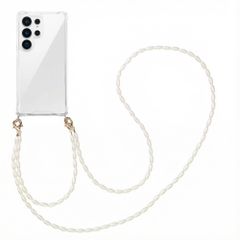 imoshion Coque avec dragonne + bracelet - Perles Samsung Galaxy S25 Ultra - Transparent