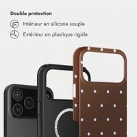 Selencia Coque arrière Vivid avec MagSafe Apple iPhone 17 Pro - Happy Dots Chocolate
