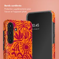 Selencia Coque arrière Vivid Tough Samsung Galaxy S25 - Tropical Vibes Apricot