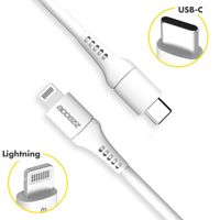 Accezz Câble Lightning vers USB-C - Certifié MFi - 2 mètres - Blanc