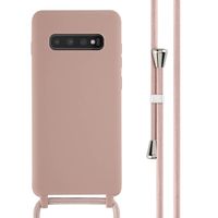 imoshion ﻿Coque en silicone avec cordon Samsung Galaxy S10 Plus - Sand Pink