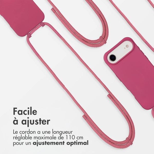 imoshion Coque arrière Color avec cordon amovible et MagSafe Apple iPhone Air - Raspberry