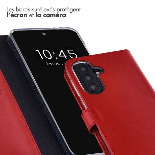 Selencia Étui portefeuille en cuir véritable Samsung Galaxy A57 (5G) - Rouge