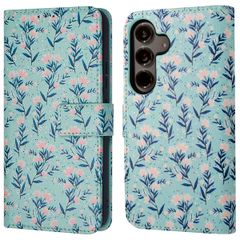 imoshion Étui de téléphone portefeuille Design Samsung Galaxy S24 Plus - Blue Flowers