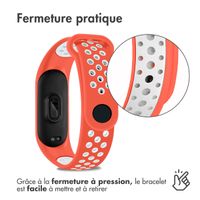 imoshion Bracelet sportif en silicone Xiaomi Mi Band 7 - Néon Orange / Blanc