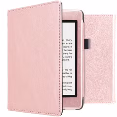 imoshion Étui de liseuse portefeuille en cuir végan Amazon Kindle Paperwhite 4 - Rose Doré