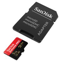 SanDisk microSD Extreme PRO - 1TB - Inclus un adaptateur SD et RescuePro Deluxe - UHS-I/U3/Full HD/4K UHD