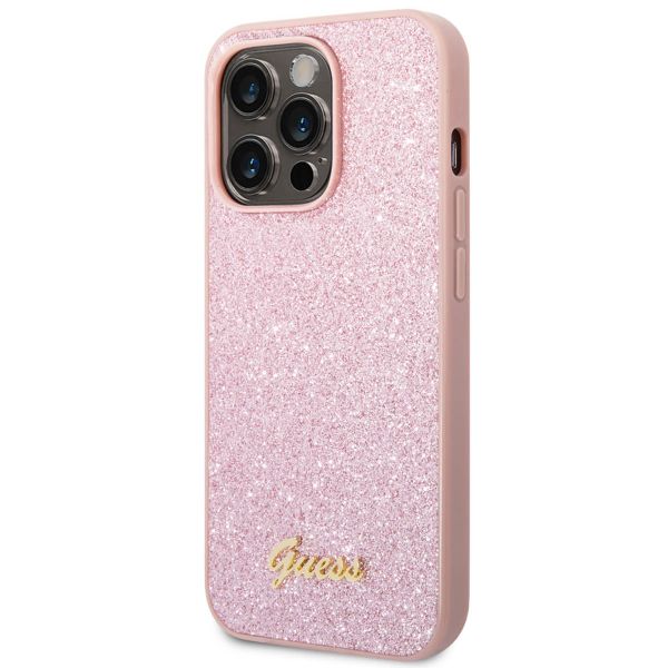 Guess Coque Glitter Flakes Apple iPhone 14 Pro - Rose