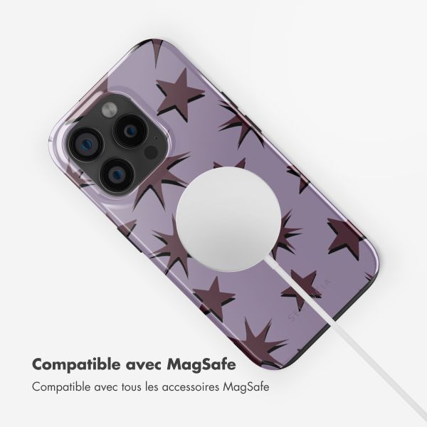 Selencia Coque arrière Vivid Tough avec MagSafe iPhone 15 Pro - Stars Plum Lilac