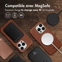 Accezz Coque MagSafe en cuir vintage Apple iPhone 15 Pro - Tabacco Cognac