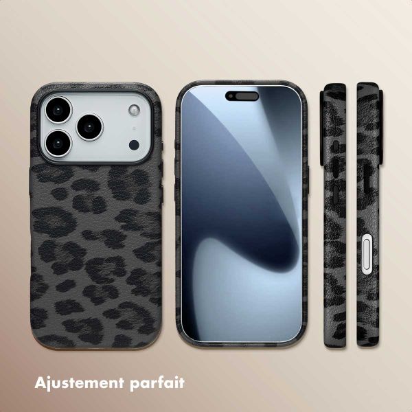 Selencia Coque Sabi imprimé panthère avec MagSafe Apple iPhone 17 Pro - Midnight Black