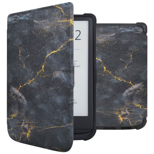 imoshion Slim Soft Sleepcover Pocketbook Touch Lux 5 / HD 3 / Basic Lux 4 / Vivlio Lux 5 - Black Marble